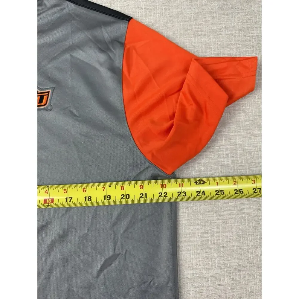 Nike Dri-FIT OSU Oklahoma State Cowboys Polo Shirt Gray Orange Men’s Large